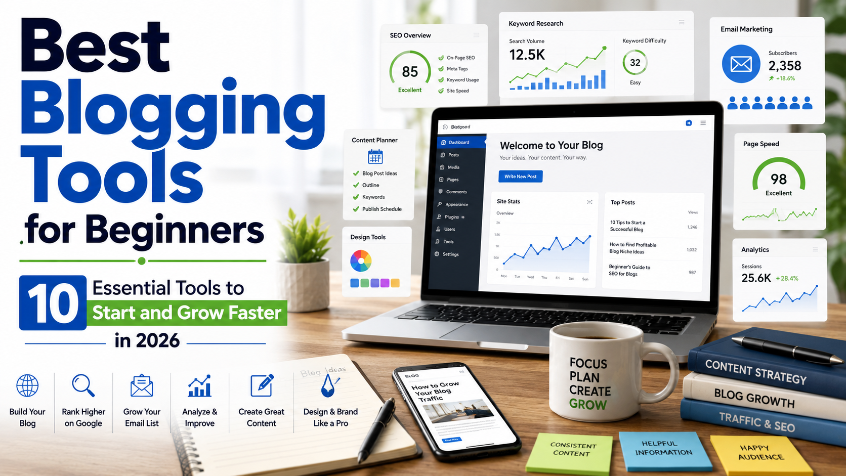 Best Blogging Tools for Beginners in 2026 (Start and Grow Faster)